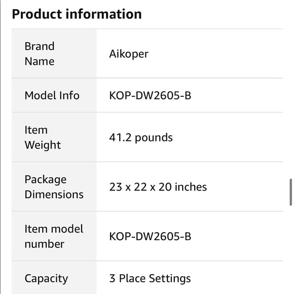 Aikoper counter top dishwasher brand new - Picture 10 of 16